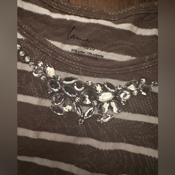Lane Bryant Striped Jeweled Tank Top Size 18/20​ - Picture 8 of 8